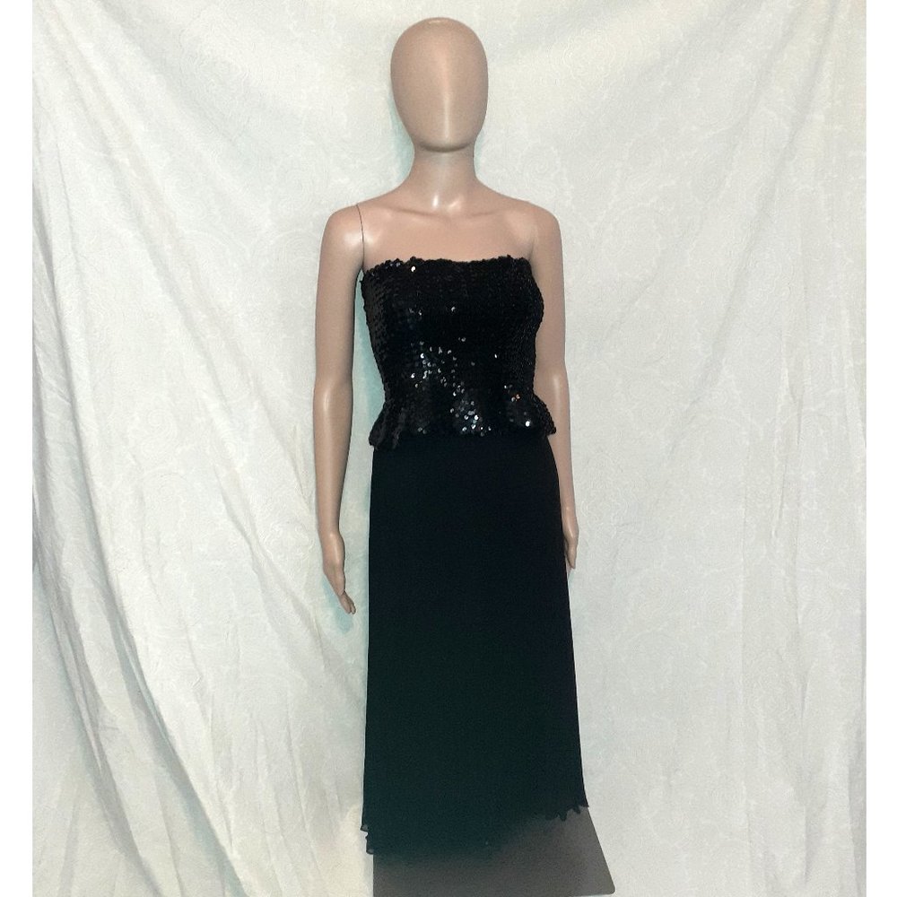 vintage late 70s - early 80s sequinned peplum cropped tube top